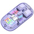 HXSJ T200 Mouse Bluetooth fără fir cu două moduri și iluminare RGB - Violet