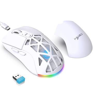 HXSJ T26 RGB Backlit Wireless Mouse / Bluetooth Mouse 4800 DPI - Alb