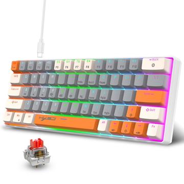 HXSJ V500 Tastatură mecanică pentru jocuri cu fir HXSJ V500 cu efect de iluminare din spate - Comutator roșu