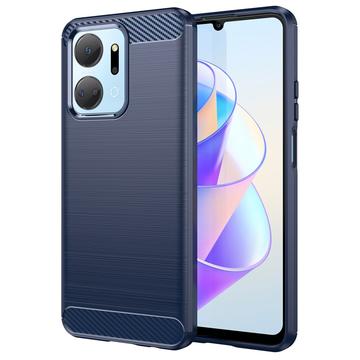 Husă TPU Brushed Honor X7a - Fibră de Carbon - Albastru