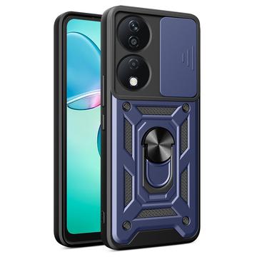 Husă Hibridă Honor X7b/90 Smart cu Inel Rotativ cu Ecran pentru Cameră - Albastru