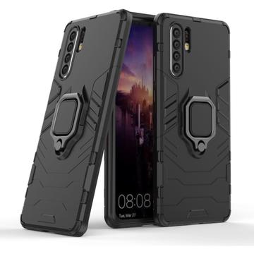 Husă Hibrid cu Suport Inel Huawei P30 Pro - Negru