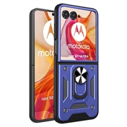 Husă Hibrid Cu Suport Inel Motorola Razr 50 Ultra - Albastru