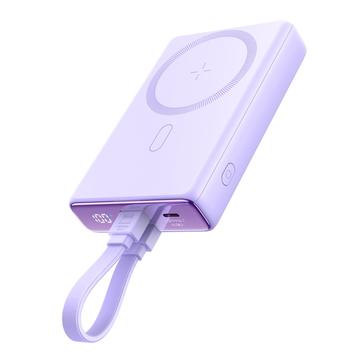 JOYROOM JR-PBM01 PD 20W 10000mAh încărcător wireless magnetic pentru telefoane cu cablu încorporat / Kickstand - violet