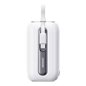 Joyroom JR-L012 Banca de energie colorată de 10000mAh - USB-C și cablu Lightning, 22.5W - alb