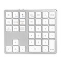 K-35 Bluetooth Keypad Slim 35-Keys Computer Laptop Keyboard Tablet Accesorii - Argintiu alb