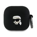 Husă Silicon AirPods 4 - Karl Lagerfeld Karl Head 3D - Negru