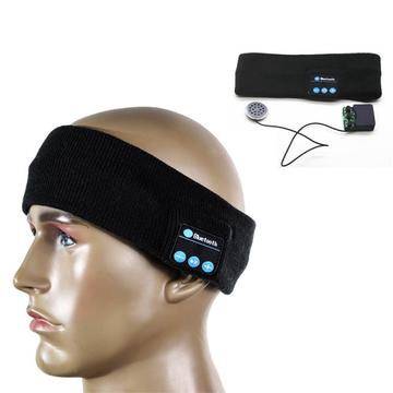 Bentiță Bluetooth tricotată pentru sport, apeluri hands-free - negru