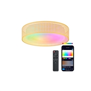 Ksix Bohemia SmartLED Plafonieră cu design ratan, difuzor și RGBIC - 46cm, 4000lm, 35W