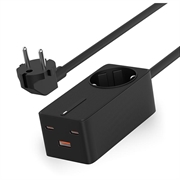 Încărcător Ultra Rapid Multiport Ksix GaN 65W - 2x USB-C, USB-A - negru