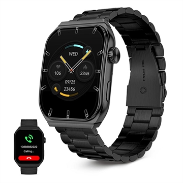 Ksix Olympo AMOLED Smartwatch - curea din oțel inoxidabil și silicon - negru