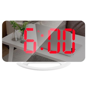 Ceas TS-8201 - cu Alarmă LED, Display Digital și Oglindă - Roșu / Alb