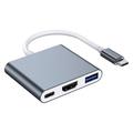 Lippa 3-in-1 87W USB-C Hub - PD, 4K - Gri