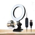 Live Broadcast Video Shooting 6" 3 Moduri de culoare LED Selfie Ring Light + Clamp Mount