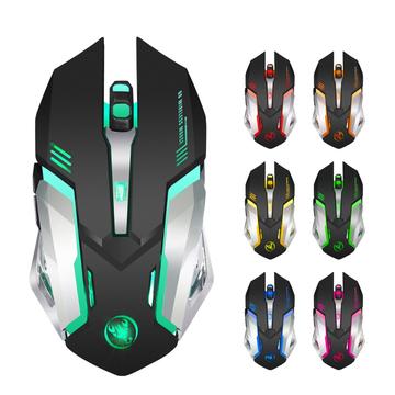 Mouse de gaming wireless M10 - 2400 DPI, reîncărcabil, iluminare din spate în 7 culori, design ergonomic