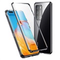 Husă Magnetică cu Geam Sticlă Temperată Huawei P40 - Negru