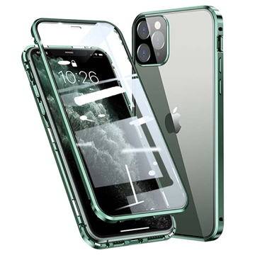 Husă Magnetică cu Geam Sticlă Temperată iPhone 11 Pro - Verde