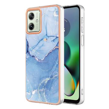 Husă TPU Motorola Moto G54 - Marble Pattern Electroplated IMD - Albastru