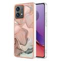 Husă TPU Motorola Moto G84 - Marble Pattern Electroplated IMD - Roz