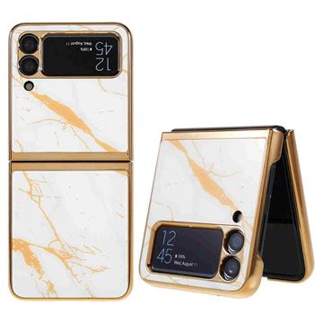 Husă Samsung Galaxy Z Flip4 - Marble Pattern - Alb