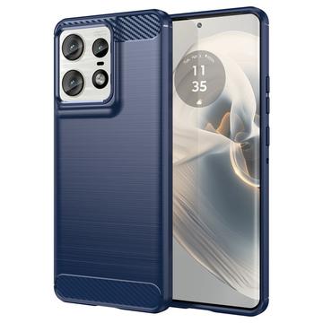 Husă TPU Brushed Motorola Edge 50 Pro - Fibră de Carbon - Albastru