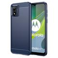 Husă TPU Brushed Motorola Moto E13 - Fibră de Carbon - Albastru