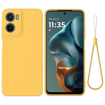 Husă din silicon lichid Motorola Moto G05/E15 cu curea de mana