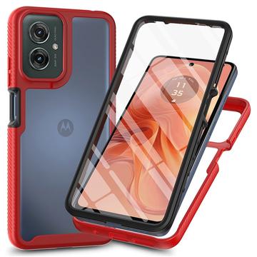 Husă Motorola Moto G55 - 360 Protection - Roșu / Clar