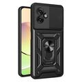 Husă Hibridă Motorola Moto G55 cu Inel Rotativ cu Ecran pentru Cameră - Negru