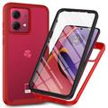 Husă Motorola Moto G84 - 360 Protection - Roșu / Clar