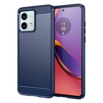 Husă TPU Brushed Motorola Moto G84 - Fibră de Carbon - Albastru