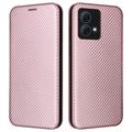 Husă Flip Motorola Moto G84 - Fibra de Carbon - Auriu Roze