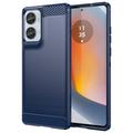 Husă TPU Brushed Motorola Moto G85/S50 Neo - Fibră de Carbon - Albastru