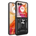 Husă Hibrid Cu Suport Inel Motorola Razr 50 Ultra - Negru