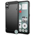 Husă TPU Brushed Nothing CMF Phone 1 - Fibră de Carbon - Negru