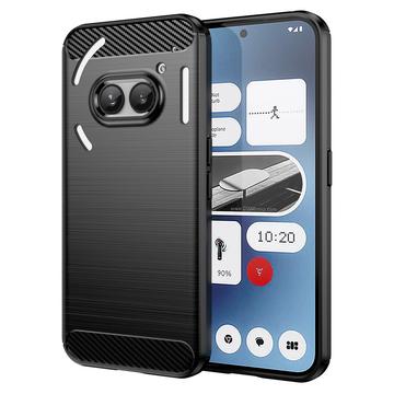 Husă TPU Brushed Nothing Phone (2a)/(2a) Plus - Fibră de Carbon - Negru