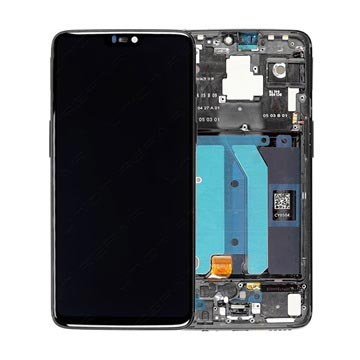 Capacul frontal și afișajul LCD OnePlus 6 - oglindă neagră