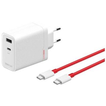 OnePlus SuperVOOC 120W Porturi duble GAN Adaptor de alimentare - alb