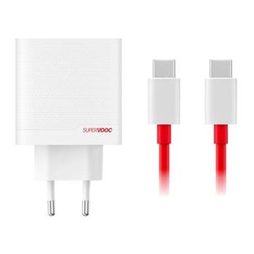 OnePlus SuperVOOC 80W Dual Ports GaN Power Adapter 5461100597 - Alb