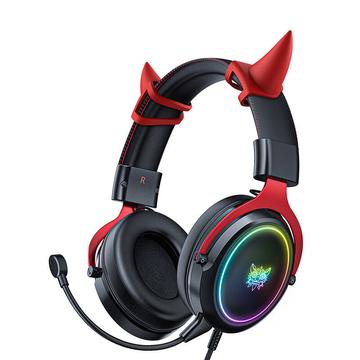 Onikuma X10 Devil Over-Ear Gaming Headphones - Negru / Roșu