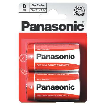 Baterii Panasonic R20/D Zinc-Carbon - 2 buc.