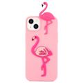 Husă TPU iPhone 14 Plus - 3D Cartoon - Flamingo