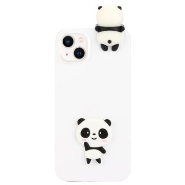 Husă TPU iPhone 14 Plus - 3D Cartoon - Panda Albă