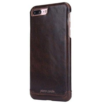 Husa acoperita din piele pentru iPhone 7 Plus / iPhone 8 Plus Pierre Cardin - Cafea