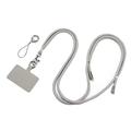 Poliester Telefon Lanyard reglabil 5 mm curea de gât Cureaua pentru telefonul mobil curea cu patch - gri