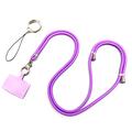 Poliester Telefon Lanyard reglabil 5 mm curea de gât Cureaua pentru telefonul mobil curea cu patch - Violet