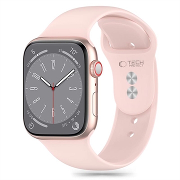 Apple Watch Series 10/9/8/7/6/SE Tech-Protect Silicone Strap - 40mm/41mm/42mm - Roz deschis