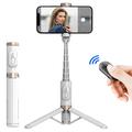 Q12 Selfie Stick extensibil și trepied cu telecomandă Bluetooth - alb