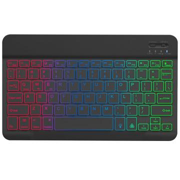 RGB-030 Tastatură Bluetooth wireless de 10 inci cu iluminare din spate RGB - negru