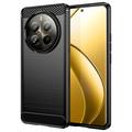 Husă TPU Brushed Realme 12 Pro/12 Pro+ - Fibră de Carbon - Negru